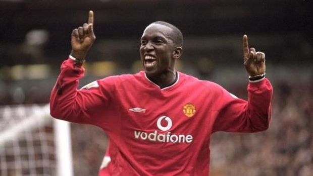 21 Oct 2000:  Dwight Yorke of Manchester United celebrates during the FA Carling Premiership match against Leeds United at Old Trafford in Manchester, England.  Manchester United won the match 3-0.  Mandatory Credit: Shaun Botterill /Allsport