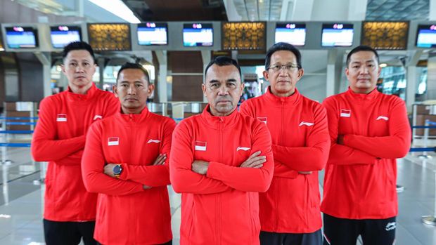 Tim bulutangkis Indonesia yang mengikuti Badminton Asia Team Championship 2024.